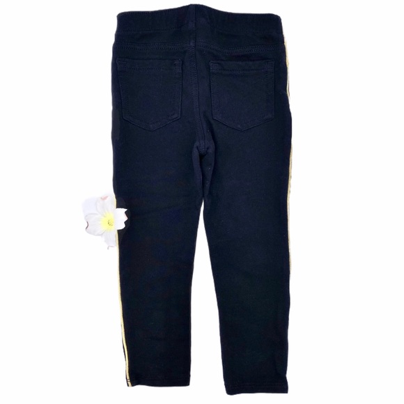 NWOT Cat & Jack Black Gold Stripe Leggings, 3T - Picture 3 of 11